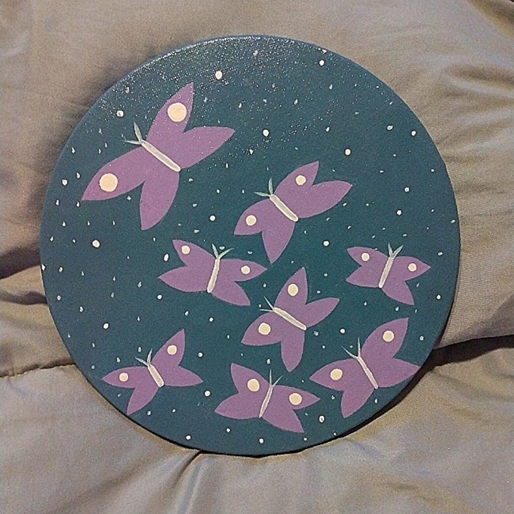 hand painted purple butterflies